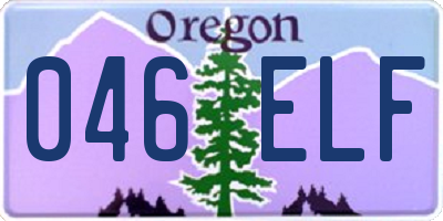 OR license plate 046ELF