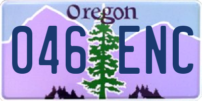 OR license plate 046ENC