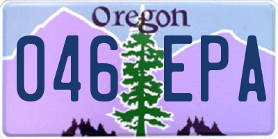 OR license plate 046EPA