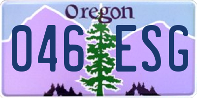 OR license plate 046ESG