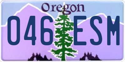 OR license plate 046ESM