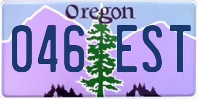 OR license plate 046EST