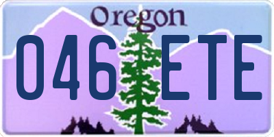 OR license plate 046ETE