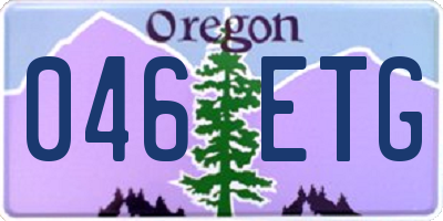 OR license plate 046ETG