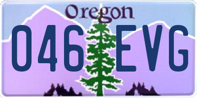 OR license plate 046EVG