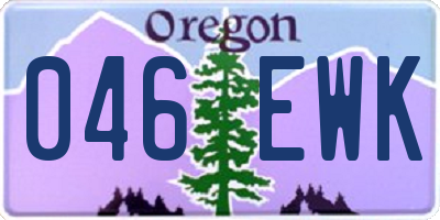 OR license plate 046EWK