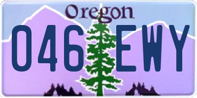 OR license plate 046EWY