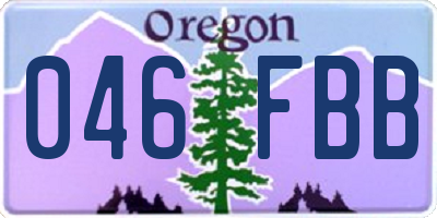 OR license plate 046FBB
