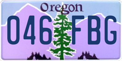 OR license plate 046FBG