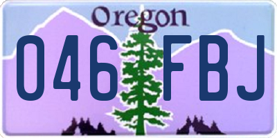 OR license plate 046FBJ