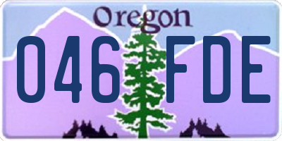 OR license plate 046FDE