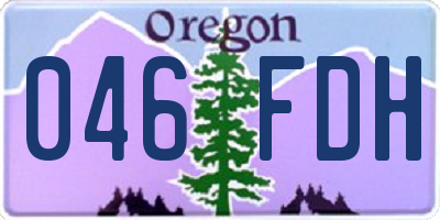 OR license plate 046FDH