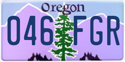 OR license plate 046FGR