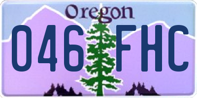 OR license plate 046FHC
