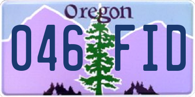 OR license plate 046FID
