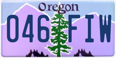 OR license plate 046FIW