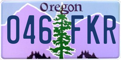 OR license plate 046FKR