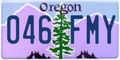 OR license plate 046FMY