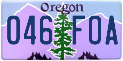 OR license plate 046FOA