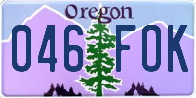 OR license plate 046FOK