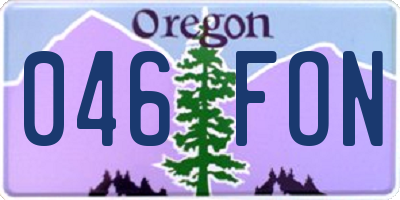 OR license plate 046FON