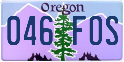 OR license plate 046FOS