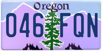 OR license plate 046FQN