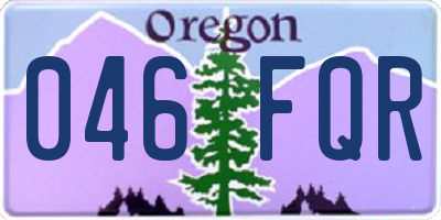 OR license plate 046FQR