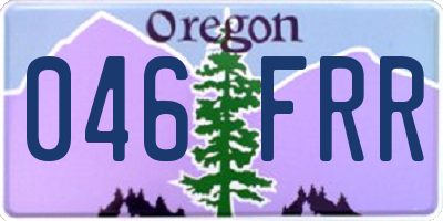 OR license plate 046FRR