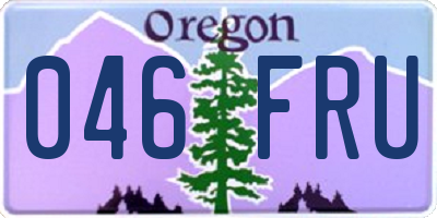 OR license plate 046FRU