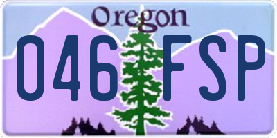 OR license plate 046FSP