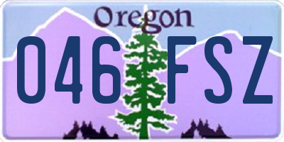 OR license plate 046FSZ