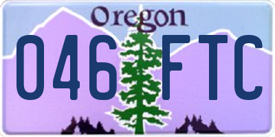 OR license plate 046FTC