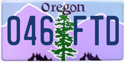 OR license plate 046FTD