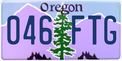 OR license plate 046FTG