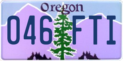 OR license plate 046FTI