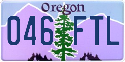 OR license plate 046FTL