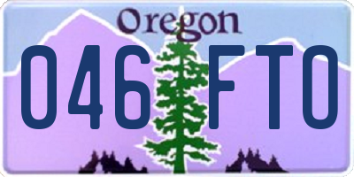 OR license plate 046FTO