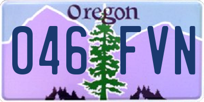 OR license plate 046FVN