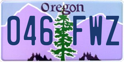 OR license plate 046FWZ