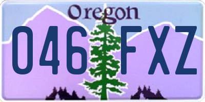 OR license plate 046FXZ