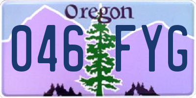 OR license plate 046FYG