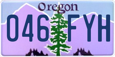 OR license plate 046FYH