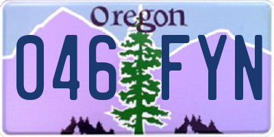 OR license plate 046FYN