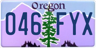 OR license plate 046FYX