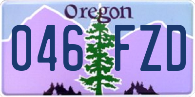 OR license plate 046FZD