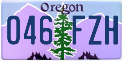 OR license plate 046FZH