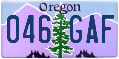 OR license plate 046GAF