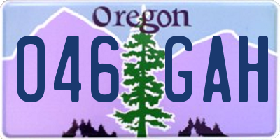 OR license plate 046GAH