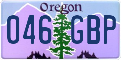 OR license plate 046GBP